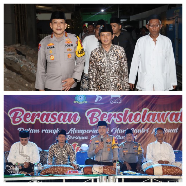 Kapolresta Banyuwangi Hadiri Berasan Bersholawat Dalam Rangka Peringati Hari Santri Nasional