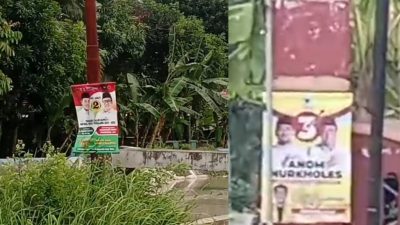 APK Terpampang Saat Hari Tenang di Desa Muncang, Ketua Panwascam Bodeh Ngomel Tak Jelas, Banwaslu: Akan Lakukan Pembinaan