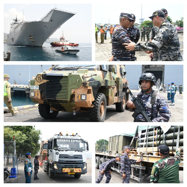 Danlanal Banyuwangi Tinjau Pengamanan Dan Proses Debarkasi Alustista Australia Derense Force (ADF) di Pelabuhan Tanjung Wangi