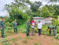 Anggota Koramil 09/Bantarbolang Melaksanakan Penghijauan Bersama Warga Wanarata