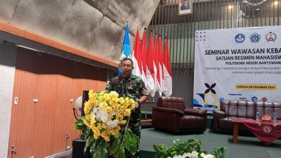 Kasdim 0825/Banyuwangi Laksanakan Wasbang Kepada Mahasiswa 886 Politeknik Negeri Banyuwangi