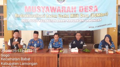 TAPM Lamongan Lakukan Peningkatan Kualitas Pengurus Bumdes Desa Sogo Kecamatan Babat Kabupaten Lamongan