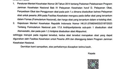 Surat Resmi BPJS Nyatakan Semua Obat Pasien “FS” Ditanggung, Kelalaian RSUD Blambangan Kian Terbukti