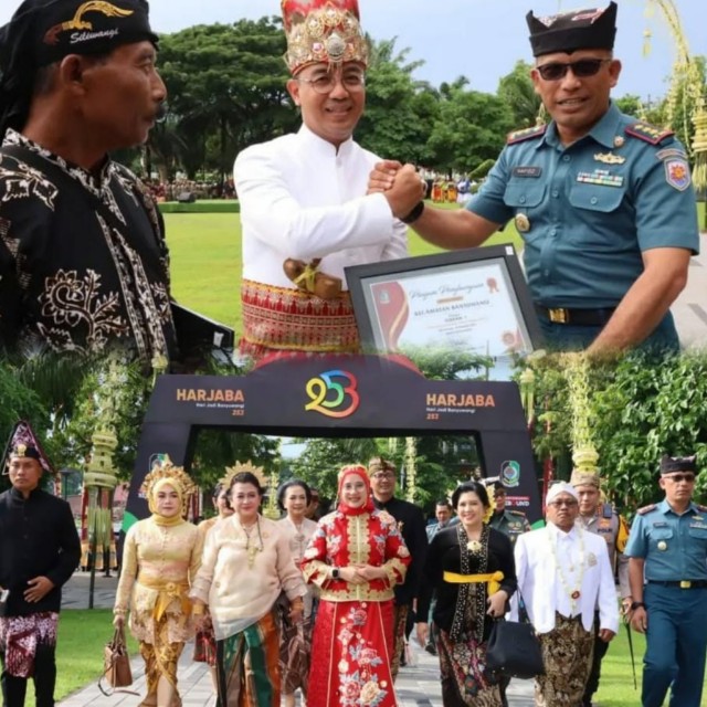 Danlanal Banyuwangi Letkol Laut (P) Hafidz M.Tr. Opsla Hadiri Peringatan Harjaba Ke-253