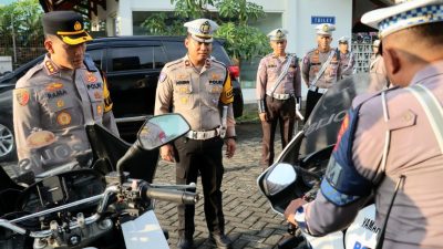 Pastikan Kesiapan Pelayanan dan Pengamanan, Kapolresta Banyuwangi Gelar dan Cek Ranmor Dinas Lantas