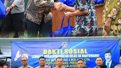 Lapas Banyuwangi Gelar Bakti Sosial, Bantu Warga Kurang Mampu di Kecamatan Licin