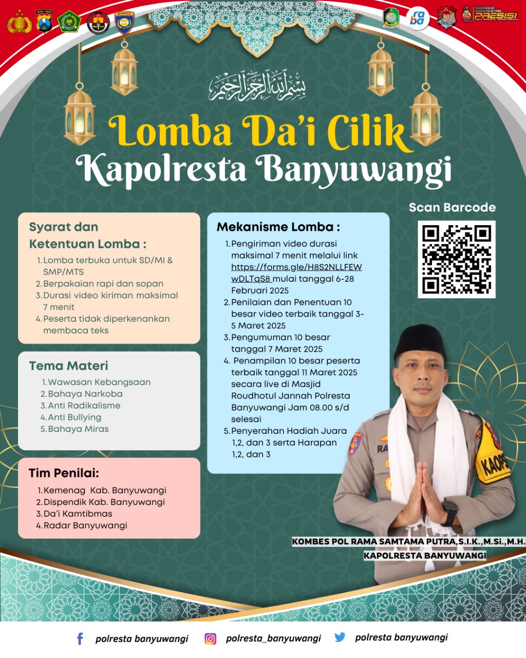 Lomba Da’i Cilik Kapolresta Banyuwangi, menjelang Bulan Suci Ramadhan 1446 H