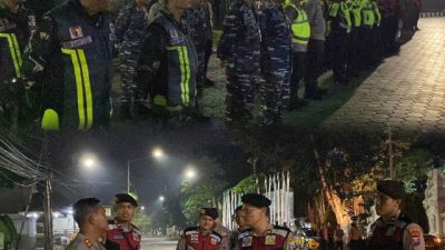 Cipkon Kamtibmas Kondusif, Polresta Banyuwangi Bersama Unsur Gabungan Gelar Patroli Skala Besar